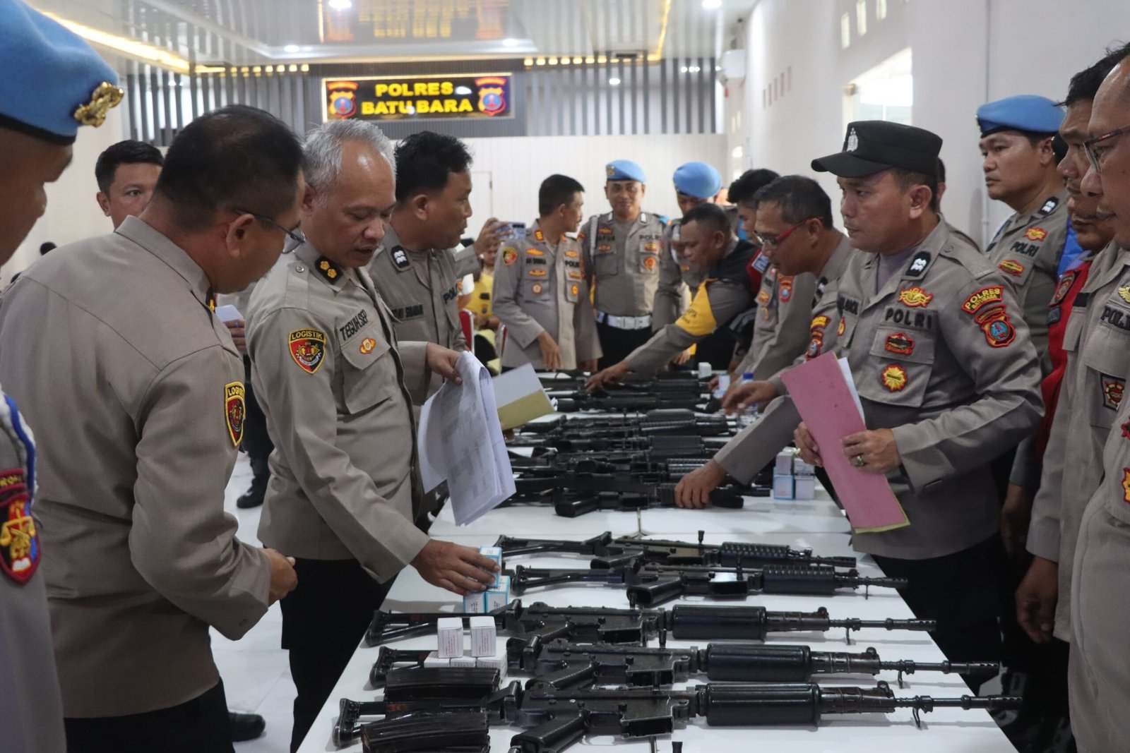 Seluruh Senpi Organik Polri Pada Polres Batu Bara Diperiksa Mabes, Seluruhnya Mantap.