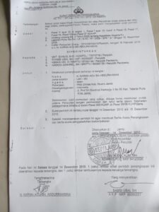 Foto : Surat Perintah Penangkapan atas Nama Karma Acu